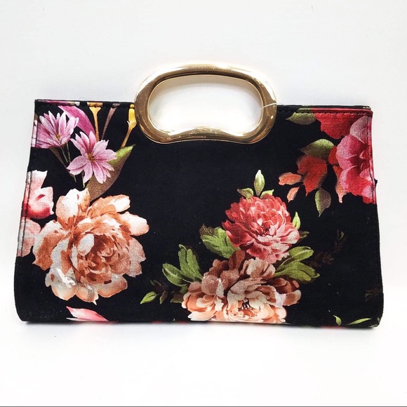 Handbags - Floral Clutch Handbag